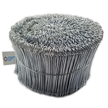 Galvanised steel loop ties (also known as bag ties and rod ties), qty: 2,000. Australian made.