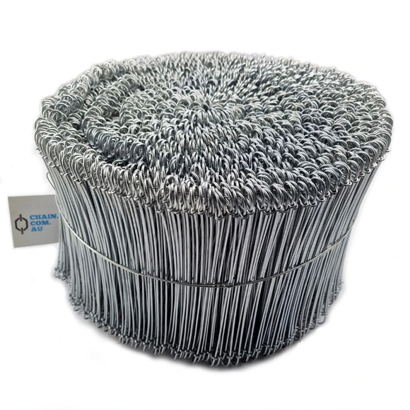 Galvanised steel loop ties (also known as bag ties and rod ties), qty: 2,000. Australian made.