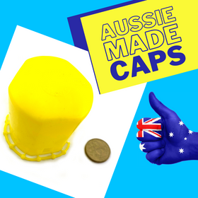 Plastic Yellow Safety Caps - Australian Made. Shop online. Australia wide shipping.